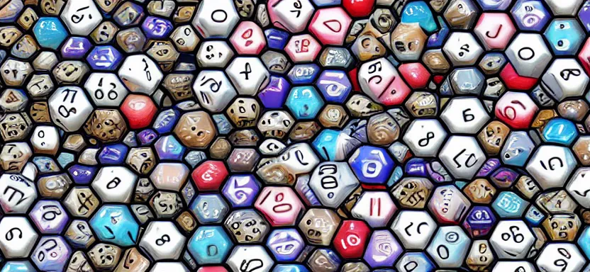 Image similar to planets shaped 2 0 - sided - dice, digital art, extreme detail