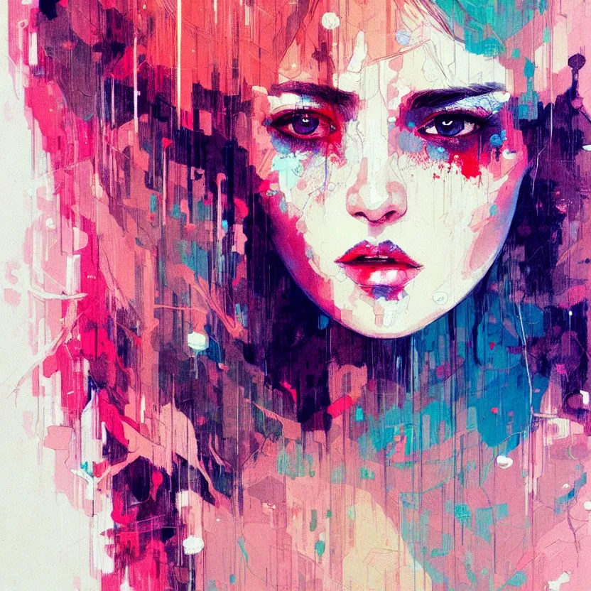 Image similar to close up portrait painting of an alternative artistic bohemian female, concept art, intricate details, aesthetically pleasing pastel colors, art by conrad roset, impressionism, portrait