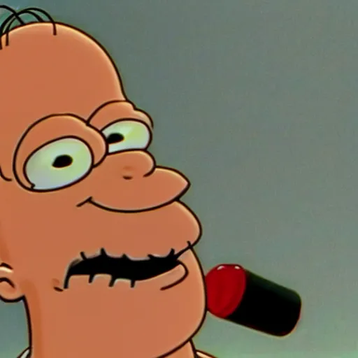 Image similar to a still of homer simpson in twin peaks ( 1 9 9 9 )