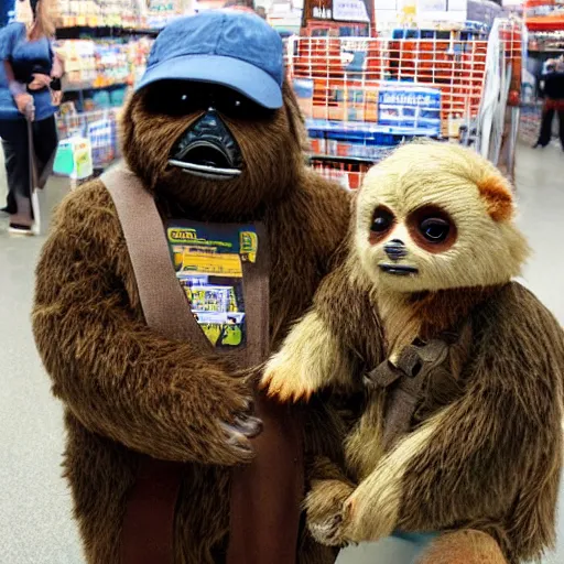 Prompt: Ewoks taking over the Walmart