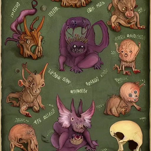 Image similar to adorable freaky bestiary of repressed unconscious emotional chimeras, sweet but deadly