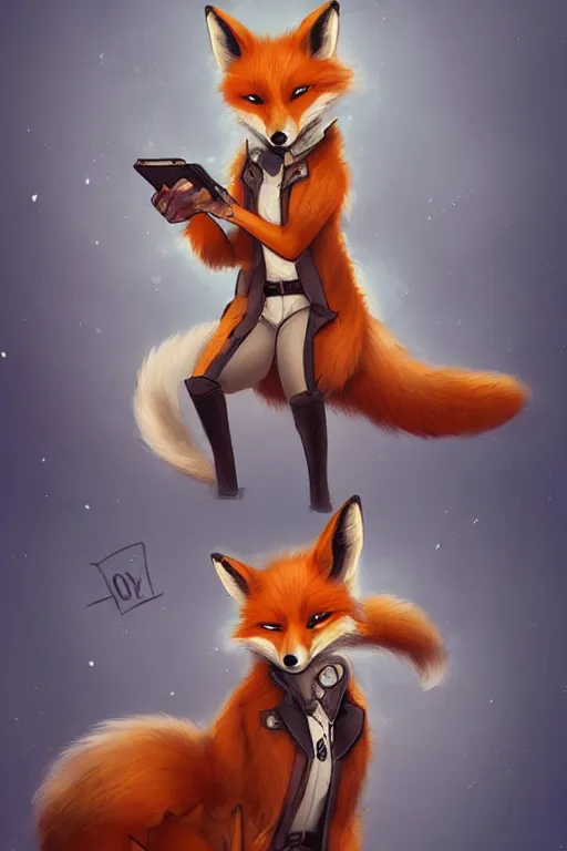 Image similar to a fox fursona, trending on artstation, by kawacy, furry art, digital art, steampunk, high quality, backlighting