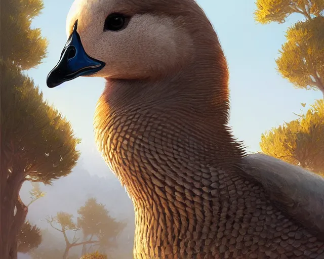 Prompt: Highly detailed portrait of a fashionable goose, in GTA V, Stephen Bliss, unreal engine, fantasy art by Greg Rutkowski, Loish, Rhads, ferdinand knab, Makoto Shinkai and Lois van baarle, ilya kuvshinov, rossdraws, Tom Bagshaw, global illumination, radiant light, detailed and intricate environment