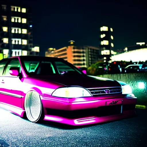 Prompt: a car JZX100 at illegal car meet, Saitama prefecture, long exposure, milkyway, cinematic color, photorealistic, highly detailed