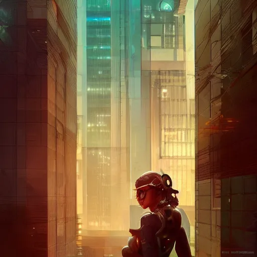 Prompt: portrait of cyberpunk woman looking out of a window, cyberpunk setting, futuristic, highly detailed, intricate lighting, digital painting, sharp focus, illustration, trending on artstation, art by krenz cushart.