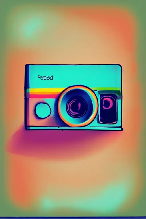 Image similar to minimalist boho style art of a colorful polaroid camera, illustration, vector art