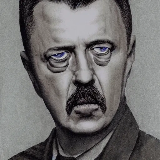 Image similar to Portrait of Igor Ivanovich Strelkov while he is calling for war mobilization, photo-realistic, 2K, highly detailed, bodyhorror by H.R.Giger, tends to have fractal structure