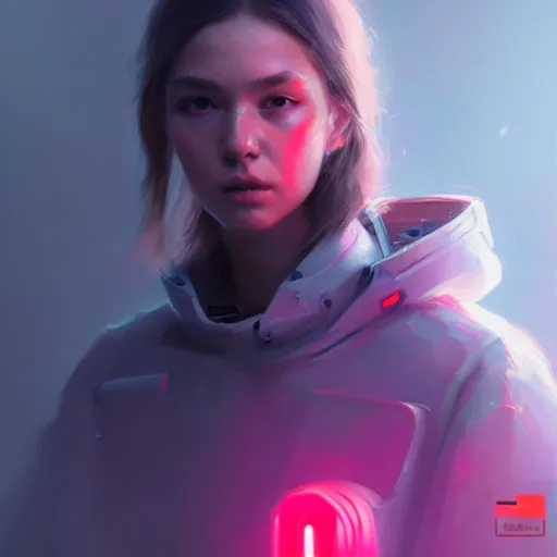 Image similar to future soldier, tech wear, glowing lights, scifi, concept art oil painting, portrait ethereal by jama jurabaev, greg rutkowski extremely detailed, brush hard, artstation, soft light