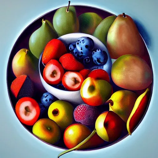 Prompt: fruits within [ bowl ]!!!, trending on artstation, cgsociety, [ overhead view ]!!, 4 k quality, intricately defined, professional photography, complexly detailed, polycount