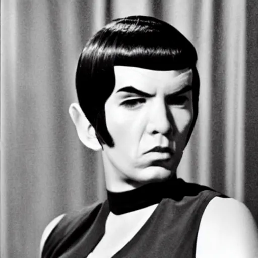 Prompt: “ Spock cross dressing as a woman”