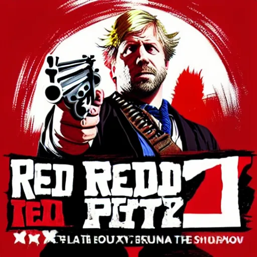 Prompt: Boris Johnson in the style of the Red Dead Redemption 2 cover art