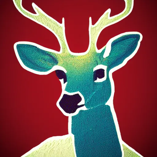 Image similar to a majestic deer in style of a twitter logo