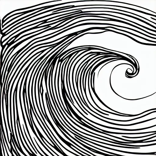 Image similar to minimalist line drawing of ocean wave