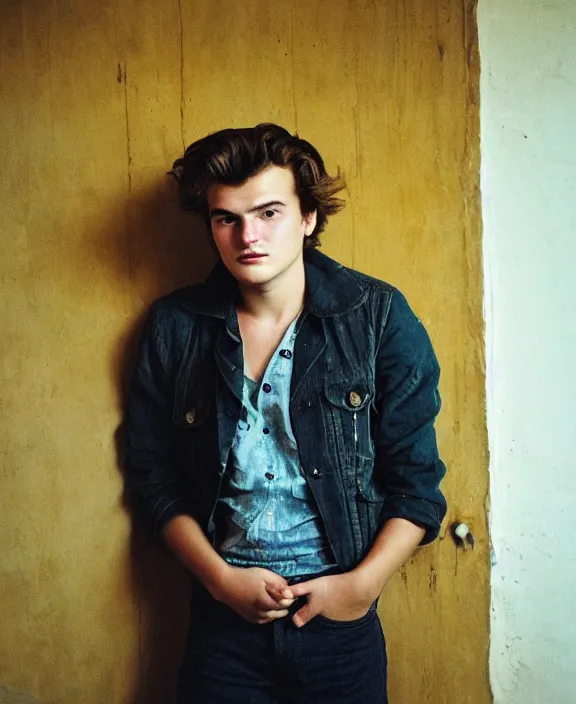 Prompt: portrait of joe keery photographed by nan goldin