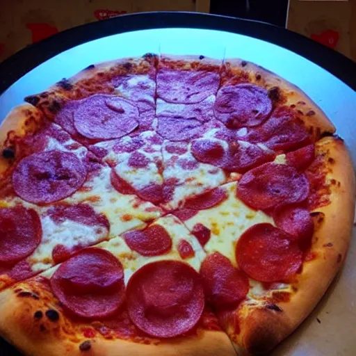 Image similar to a pizza portal to another dimension