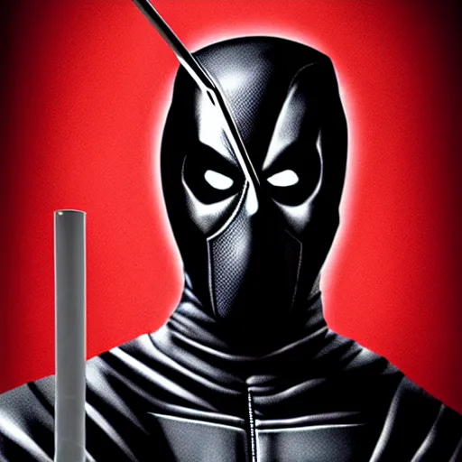 Prompt: portrait of the grim reaper with deadpool\'s head with a straw in it, hyperrealistic, concept art, 8k, cgsociety