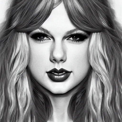 romantic pencil drawing of taylor swift by james