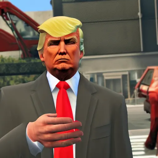 Prompt: Donald Trump as a playable character in GTA screenshot