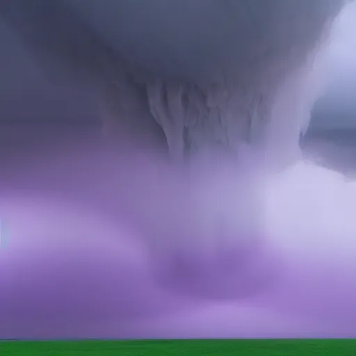 Prompt: a tornado in the distant landscape purple, hdr, artstation, shuttershock, 4 dimensions