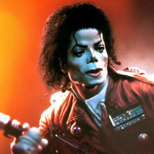 Prompt: stunning awe inspiring michael jackson with a highly detailed face as a ghostbuster in the movie ghostbusters, movie still 8 k hdr atmospheric lighting