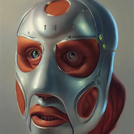 Image similar to mask with a symbol for a society secret, science fiction, concept art oil painting by jama jurabaev, extremely detailed, brush hard, artstation