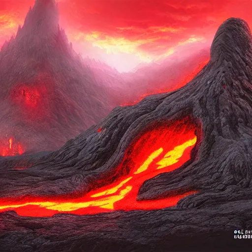 Image similar to hell filled with scary animals and lava ,style by dylan cole, digital art, matte painting, artstation, concept art