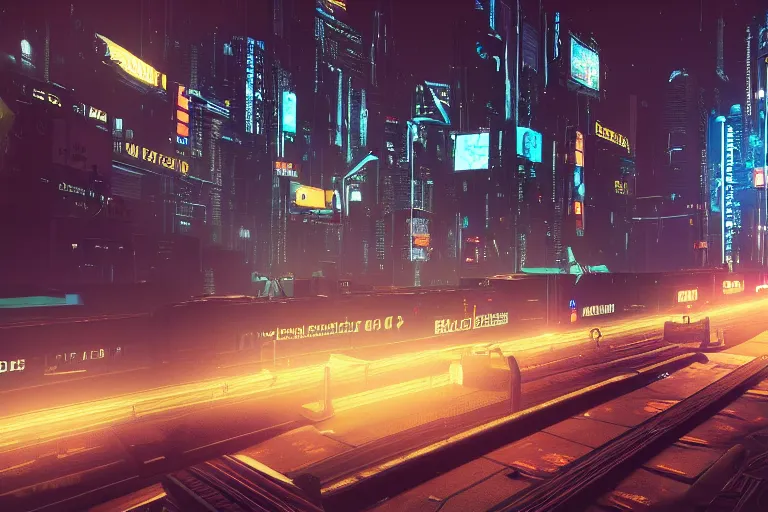 Image similar to cyberpunk metro, 4k, night