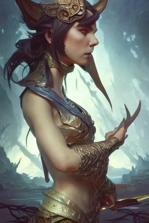 Image similar to photography of elfin warrior, deep focus, d & d, fantasy, intricate, elegant, highly detailed, digital painting, artstation, concept art, matte, sharp focus, illustration, hearthstone, art by artgerm and greg rutkowski and alphonse mucha