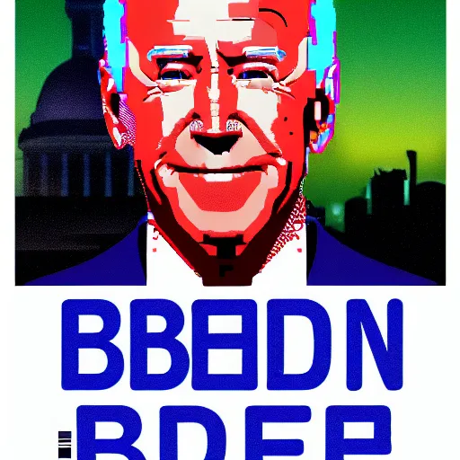 Image similar to cyberpunk Joe Biden