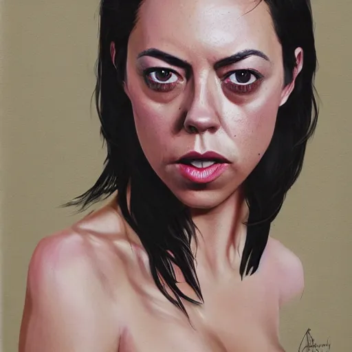 Prompt: detailed painting of aubrey plaza wearing a playboy bunny outfit, really large bust, intricate features, 8 k, by greg rutkowski, artgerm, derelict schoolyard.