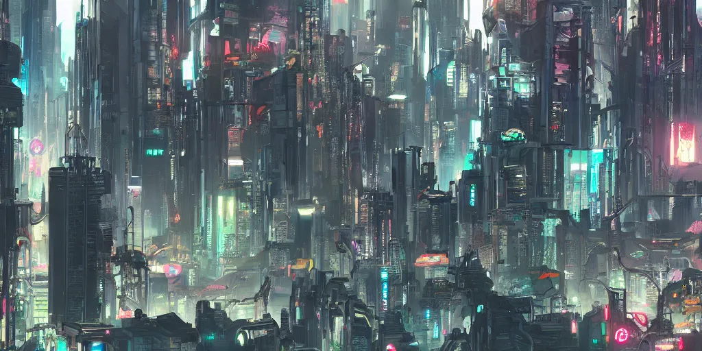 Image similar to cyberpunk city trending on artstation