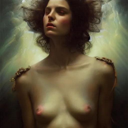 Prompt: highly detailed oil painting | very intricate | cinematic lighting | award - winning | chronus god of time | by roberto ferri, by tom bagshaw, by j. c. leyendecker and klimt, beautiful cinematic light, american romanticism, by austin osman spare, artstation, cgsociety, official art, octane