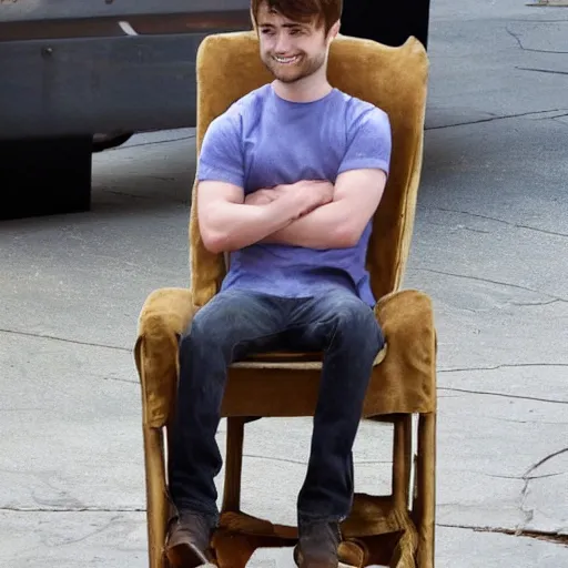 Image similar to daniel radcliffe as potato chair