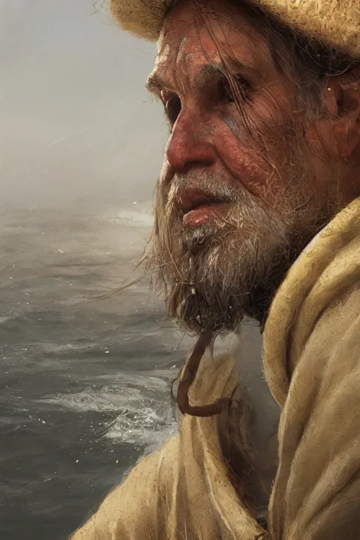 Image similar to medieval fisherman, close-up portrait, poor, intricate, elegant, volumetric lighting, scenery, digital painting, highly detailed, artstation, sharp focus, illustration, concept art,ruan jia, steve mccurry