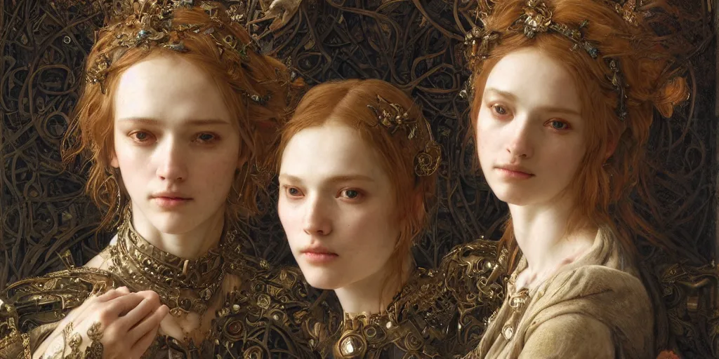 Image similar to masterpiece inchoate sybaritic salve Reginae, masterpiece by Edgar Maxence and Ross Tran and Michael Whelan and Caravaggio artistic, intricate drawing, realistic fantasy, extremely detailed and beautiful aesthetic celtic face, establishing shot, 8k resolution, dramatic lighting