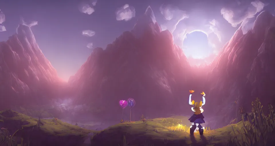 Image similar to A beuatiful matte painting of Undertale, emotional, cinematic, atmospheric, featured on artstation, ultra detailed