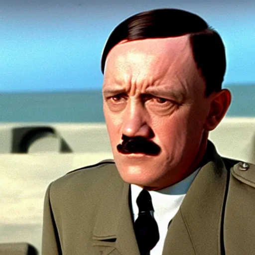 Image similar to a film still of hitler in the truman show