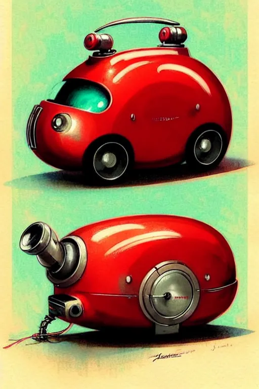 Prompt: ( ( ( ( ( 1 9 5 0 s retro future android robot fat robot toaster mouse wagon. muted colors., ) ) ) ) ) by jean - baptiste monge,!!!!!!!!!!!!!!!!!!!!!!!!! chrome red