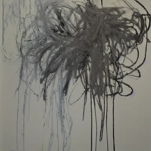 Image similar to large scale painting by cy twombly, high resolution art scan, swirling loops