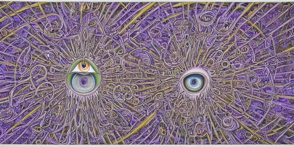 Prompt: a man with his third eye opening by alex grey