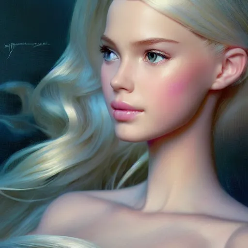 Prompt: a beautiful portrait of barbie ; crisp sharp focus ; ultra realistic, concept art, intricate details, stunning model, highly detailed, photorealistic, octane render, 8 k, unreal engine. art by artgerm and greg rutkowski and charlie bowater and magali villeneuve and alphonse mucha