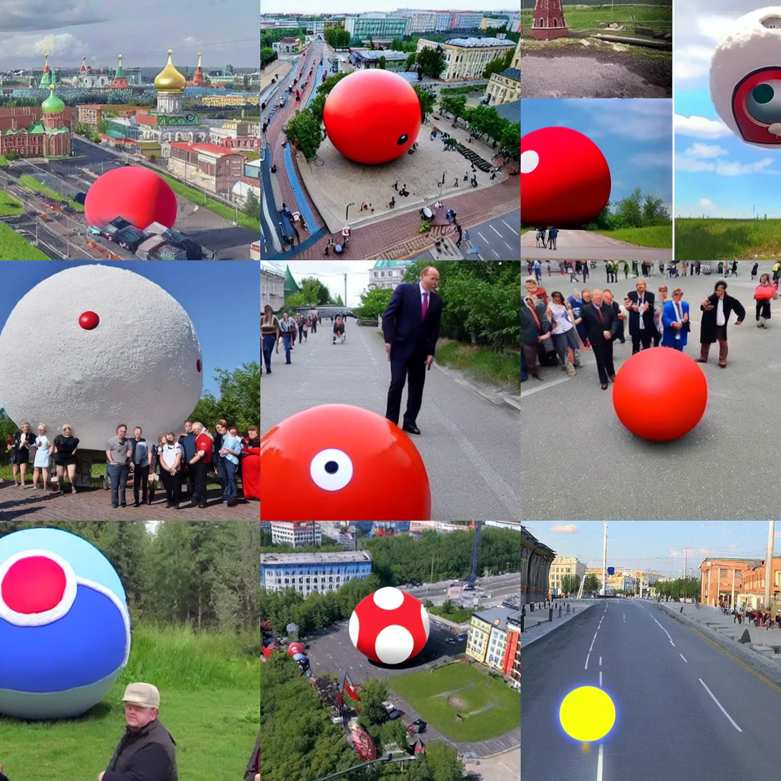 Prompt: Giant Poké Ball appears in Russian city and the Mayor's response is brilliant