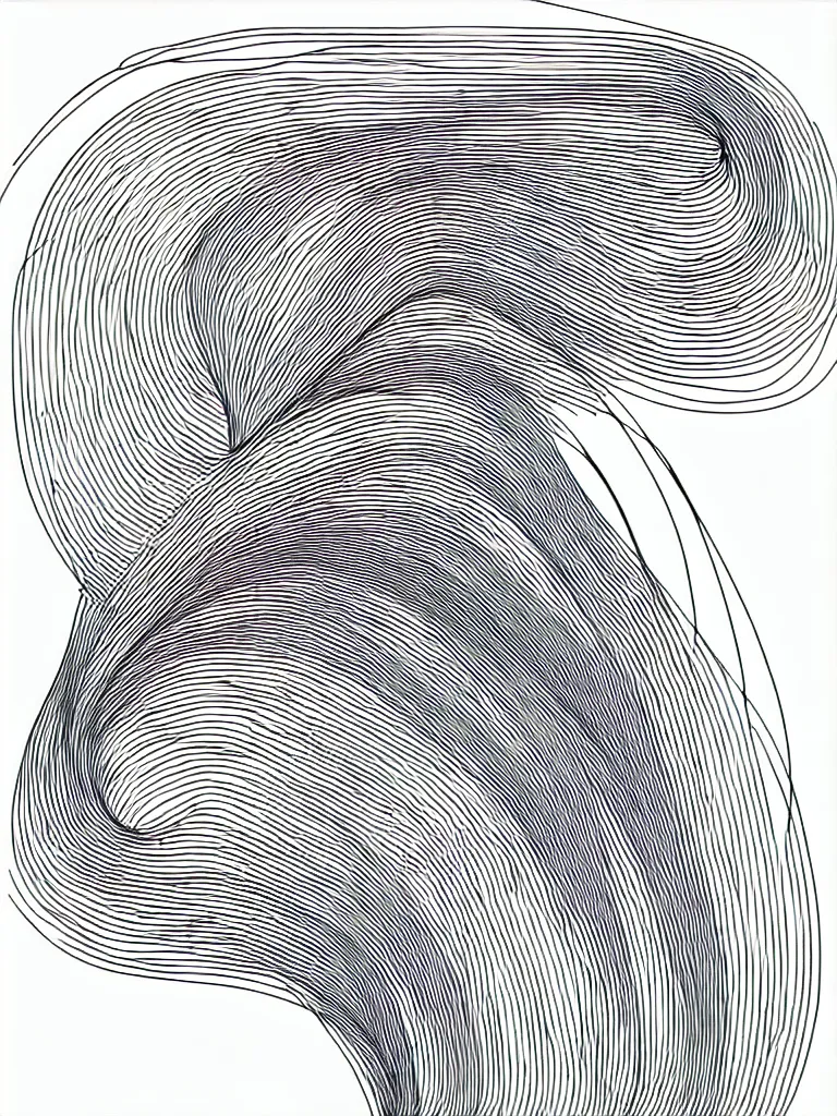 Image similar to metal wire line art, line drawing of hermann hesse, bold lines, quick sketch, curves, smooth, spirals, curls, twists, musicality