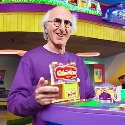 Image similar to larry david at a chuck-e-cheese, 8k, photograph