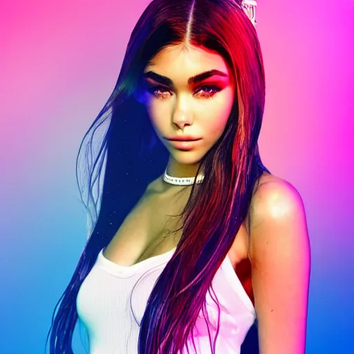 Image similar to madison beer a an intergalactic popstar dancing on a planet, render, blender render, unity render, 4 k wallpaper, art station trending, artstation 4 k coherent, coherent, 4 k, detailed, hyperdetailed, artifact - free, completely coherent, sharp, madison beer