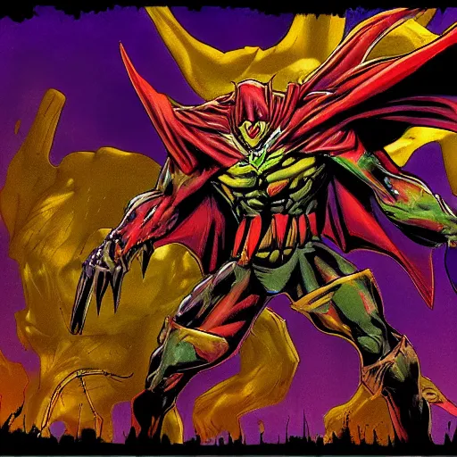 Image similar to spawn in the style of chet zar, masterpiece, post - processing