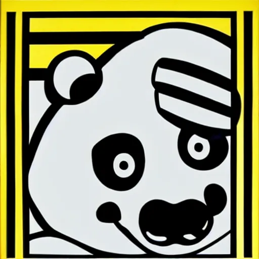 Prompt: panda by style roy lichtenstein