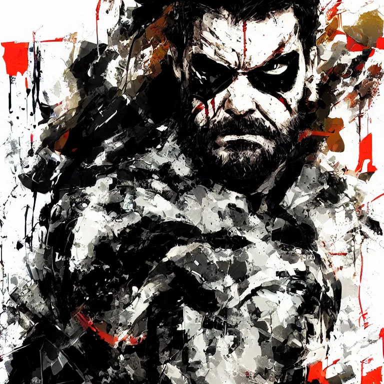 Image similar to Portrait of Venom Snake by Derek Gores, Trending on ArtStation