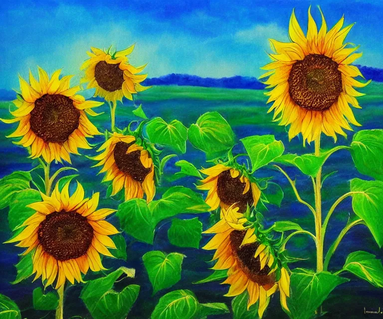 Image similar to sunflowers, william henrits, hovik zohraybyan, water painting, bright colors, sunlight, happy, peaceful, serene, joy