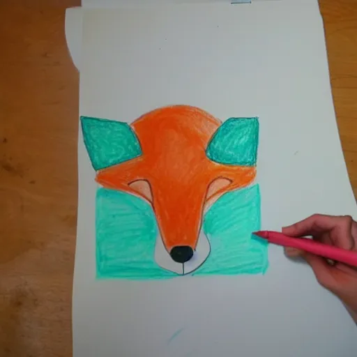 Image similar to a toddler's drawing of a fox